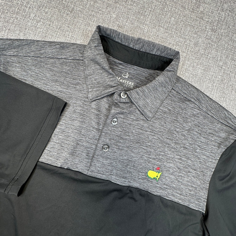 Masters Tech Golf Polo Shirt Mens S Relaxed Black Augusta Masters Performance